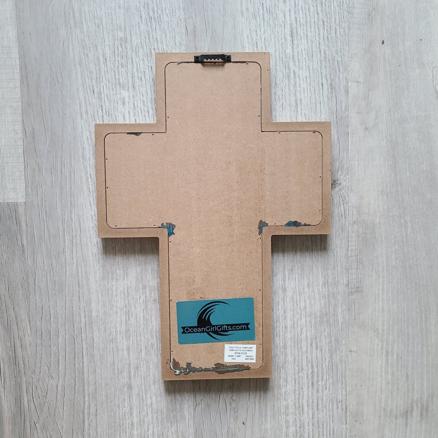 Wood Cross With Ocean Scene Wall Art