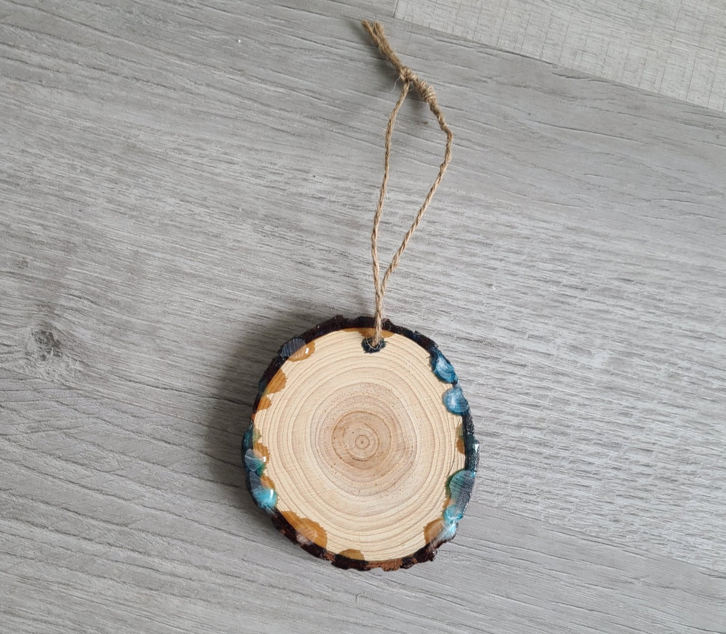 Ocean Theme Ornament on Wood Slice, PCB