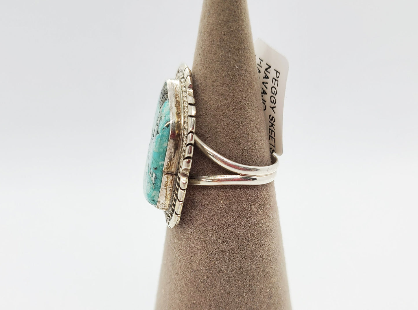Light Blue Kingman Turquoise Ring, Freeform Shape