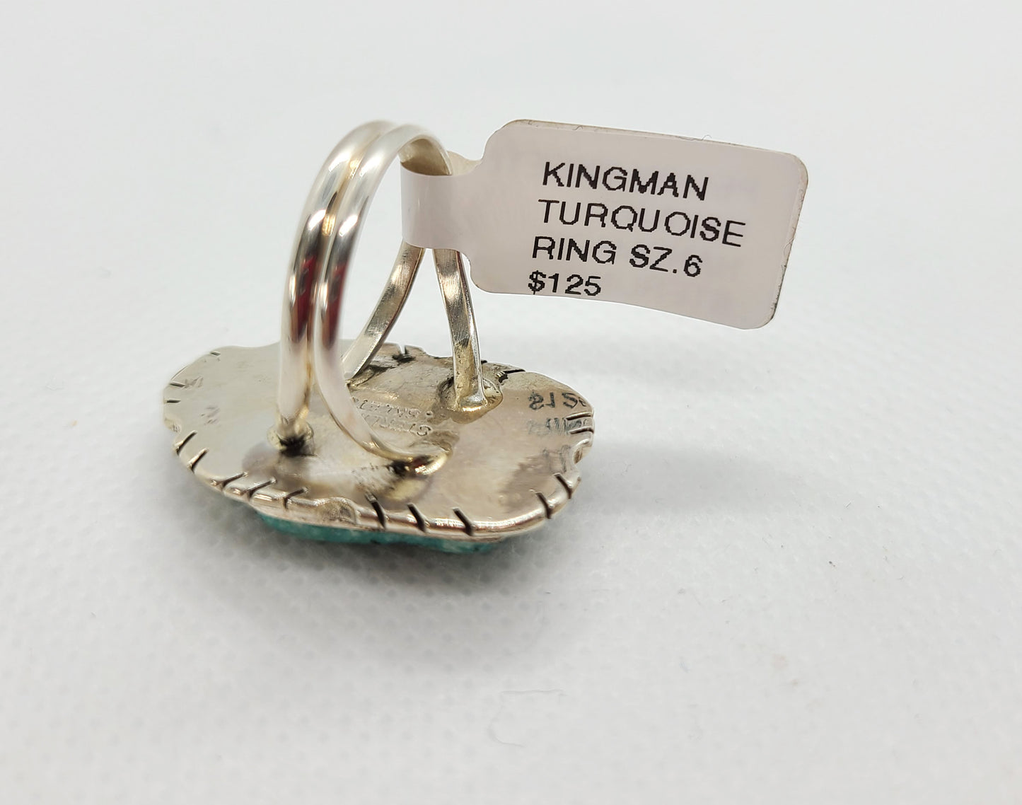 Light Blue Kingman Turquoise Ring, Freeform Shape