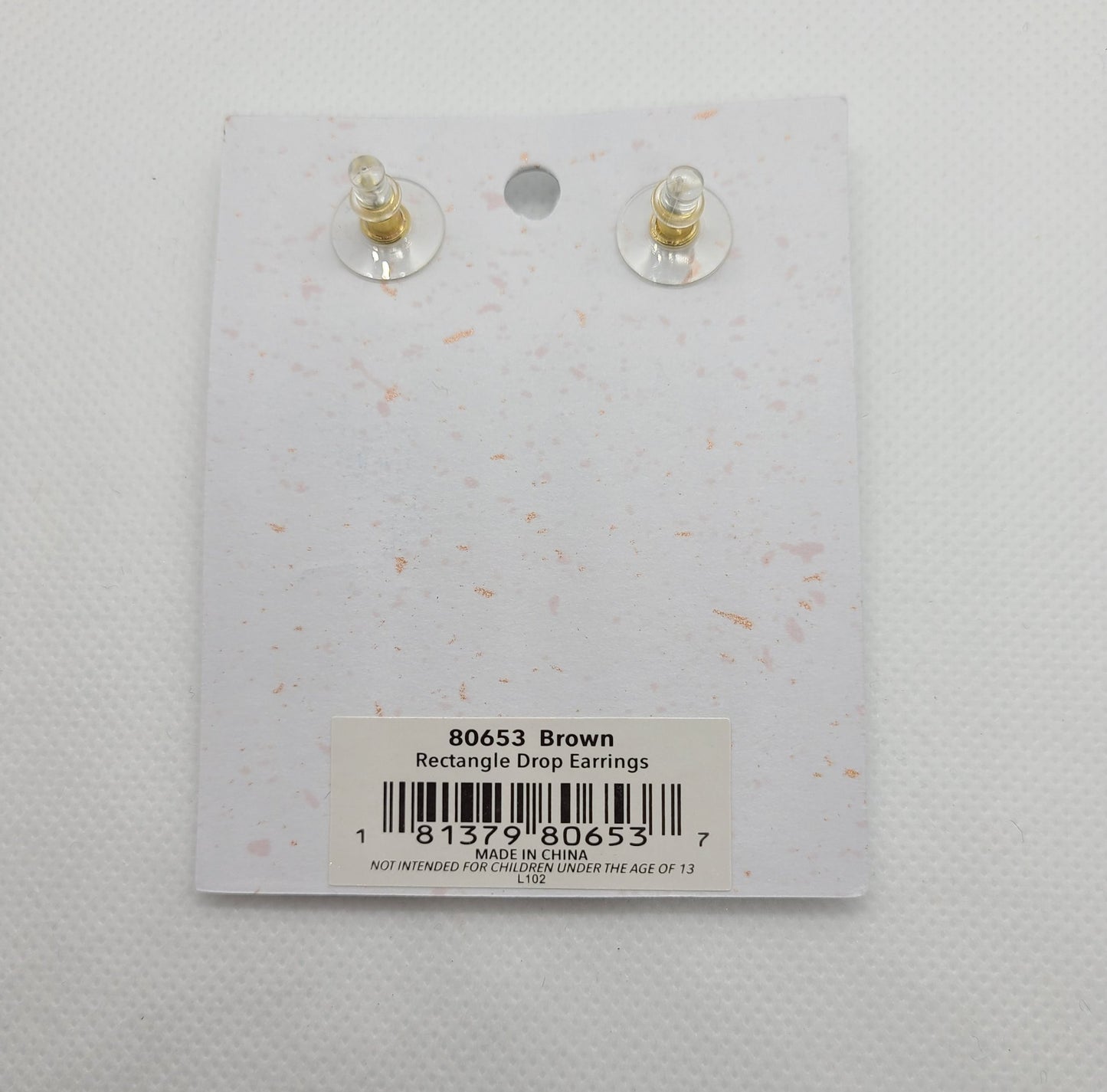 Long Rectangular Drop Earrings, 18K Gold Plated
