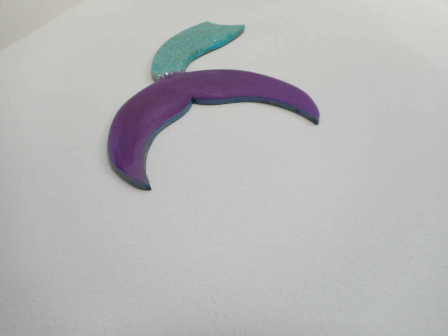 Resin Wall Art, Mermaid Tail, Sparkling Green and Purple