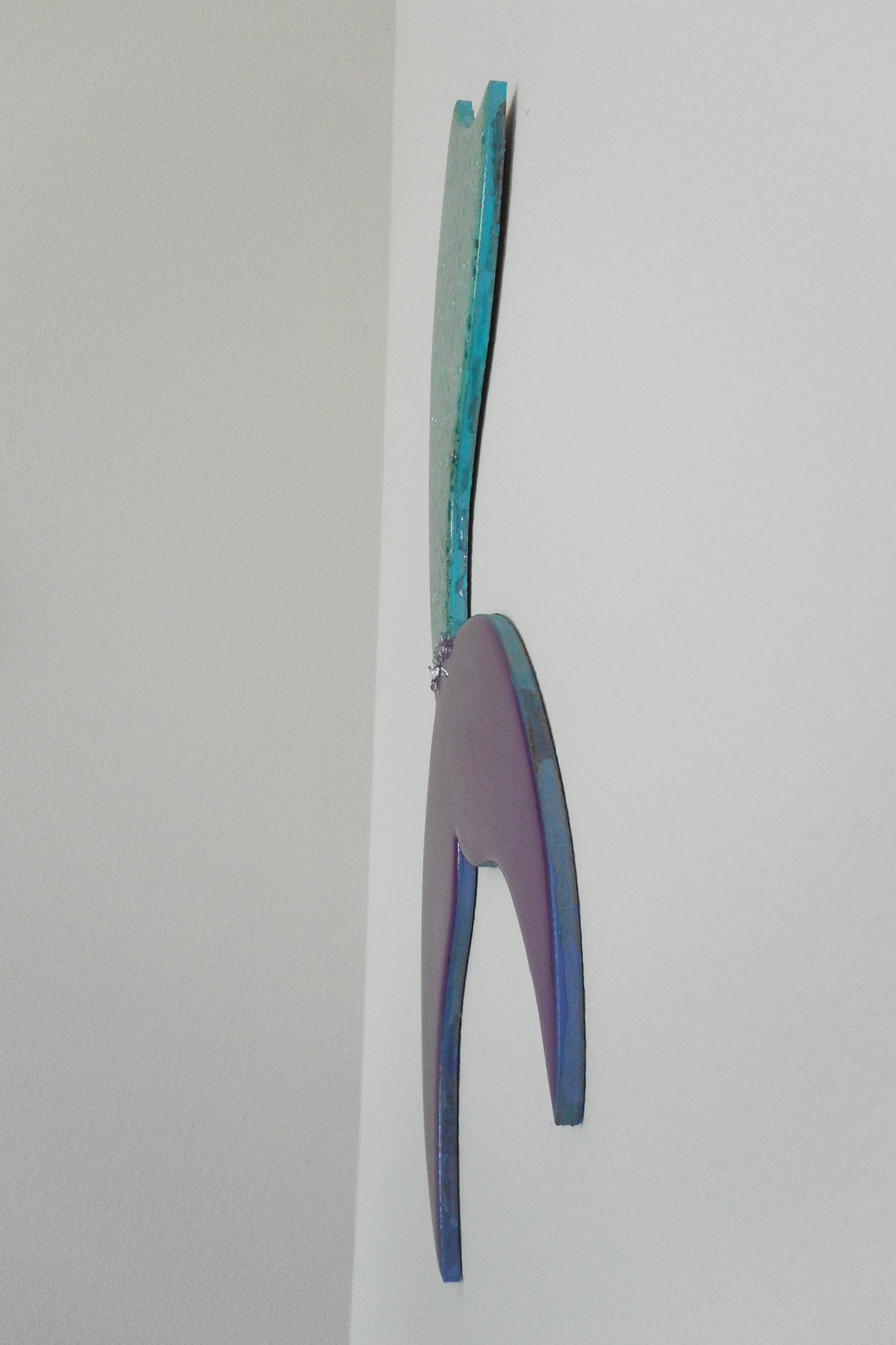 Resin Wall Art, Mermaid Tail, Sparkling Green and Purple