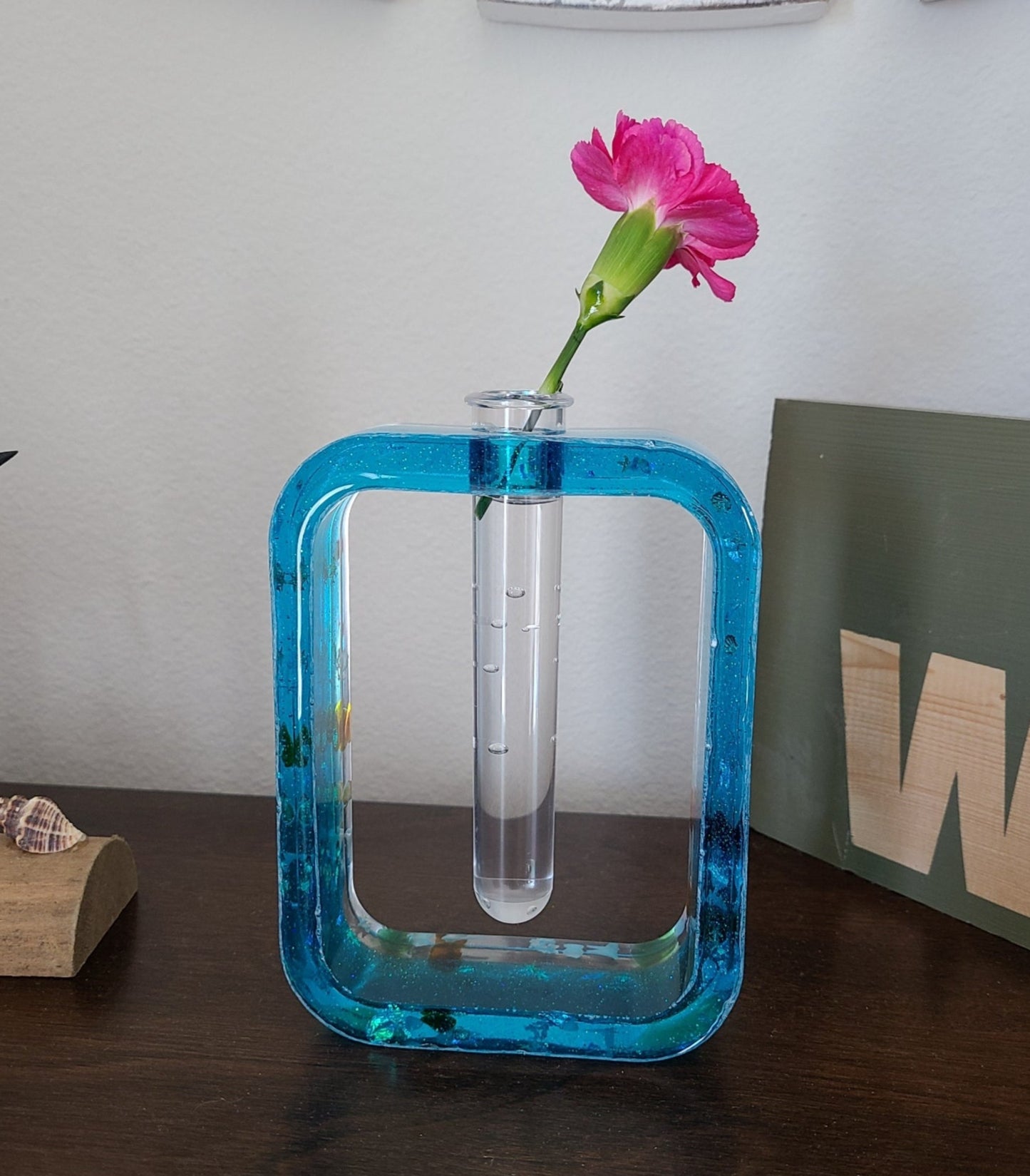 Resin Seascape Rectangular Vase, Propagation Tube