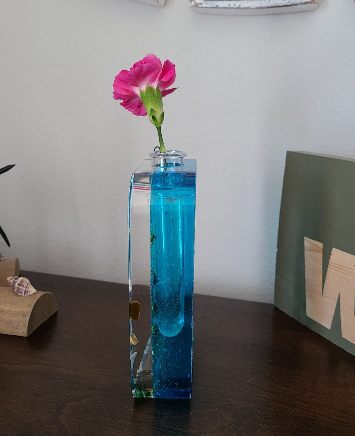 Resin Seascape Rectangular Vase, Propagation Tube