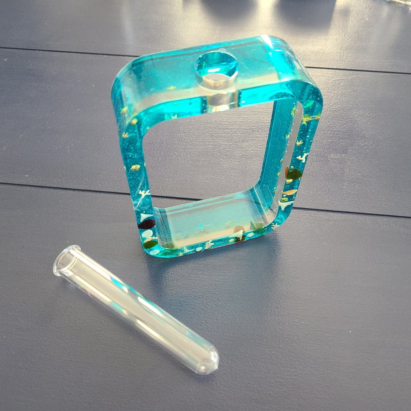 Resin Seascape Rectangular Vase, Propagation Tube
