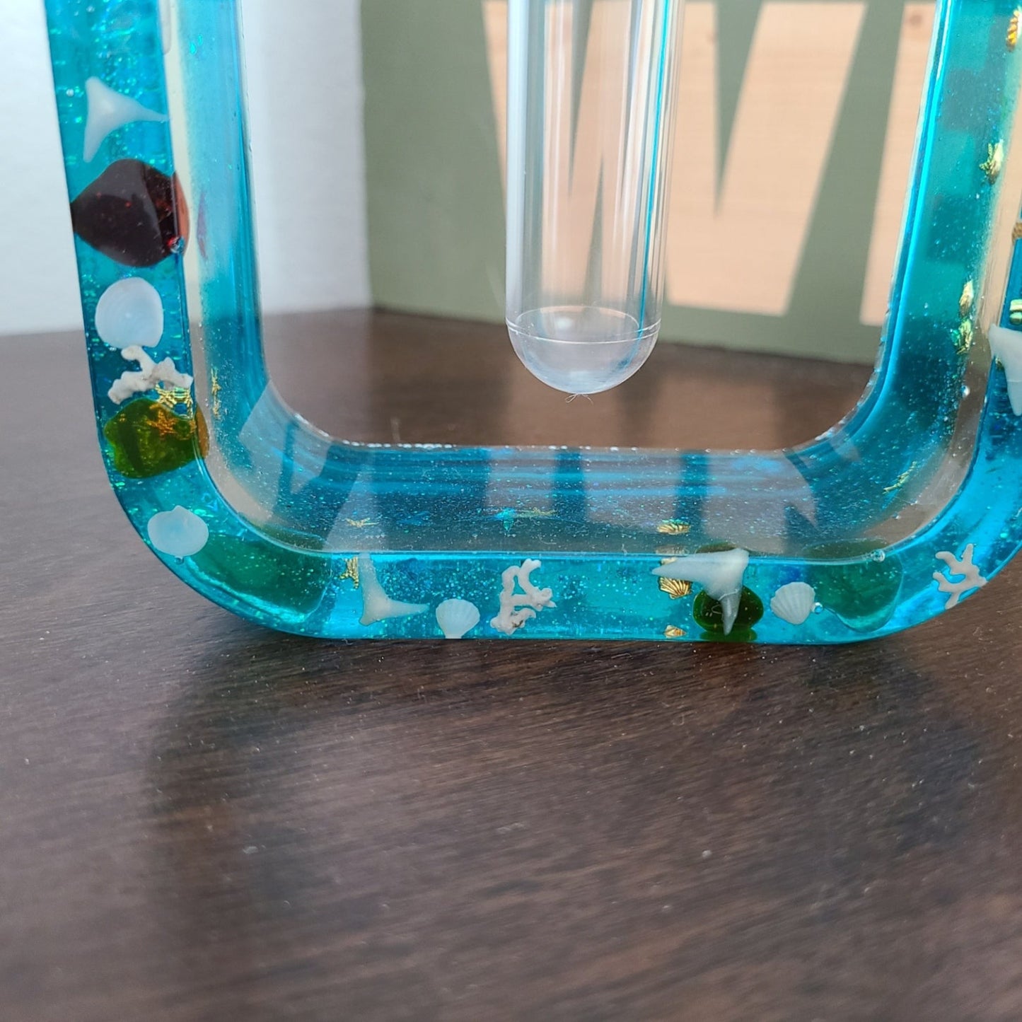 Resin Seascape Rectangular Vase, Propagation Tube