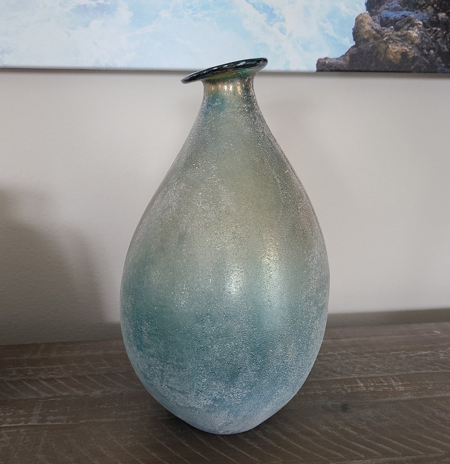 Sea of Dreams Vase, 12 Inches, Turquoise
