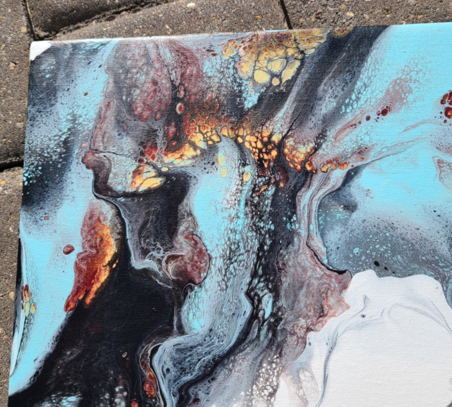 Smokey Waves and Lava, Abstract Art, 20 x 16