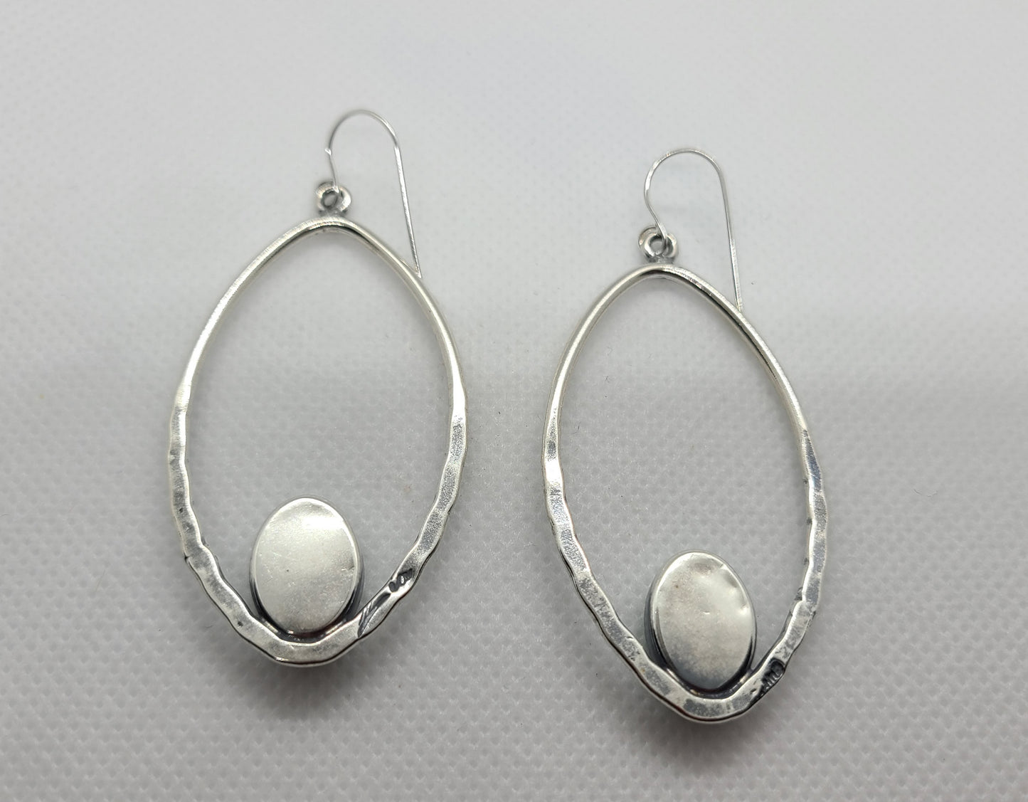 Sonoran Gold Turquoise Long Oval Earrings, Sterling Silver