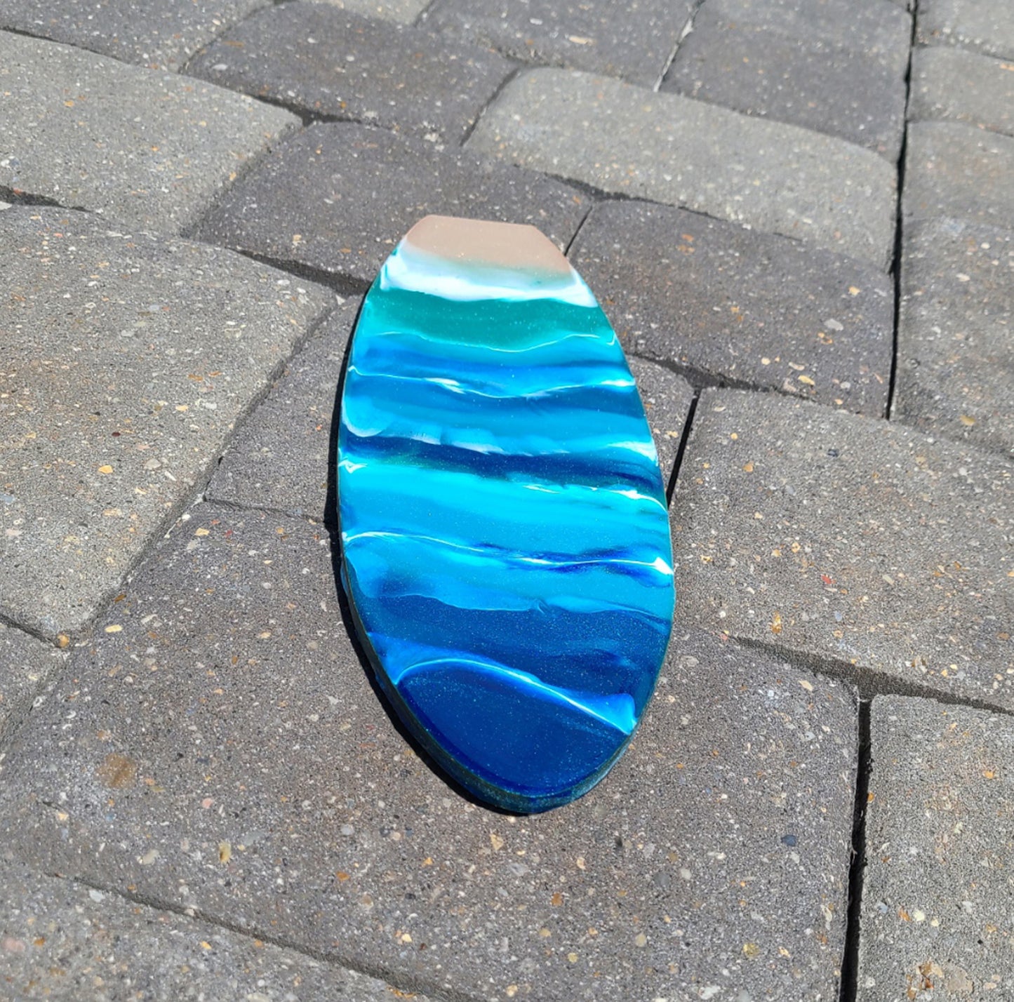 Ocean Scene Surfboard, Wall Art, 12 x 4 Inch, Wood