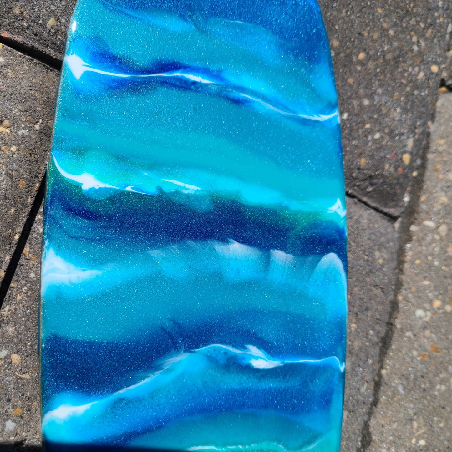 Ocean Scene Surfboard, Wall Art, 12 x 4 Inch, Wood