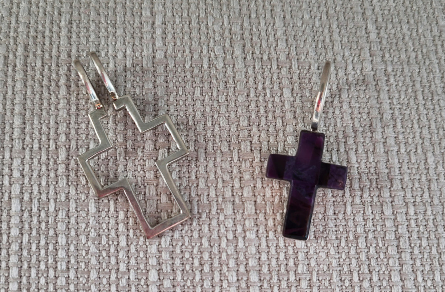 Sugilite Cross Pendant, Wearable 3 Ways