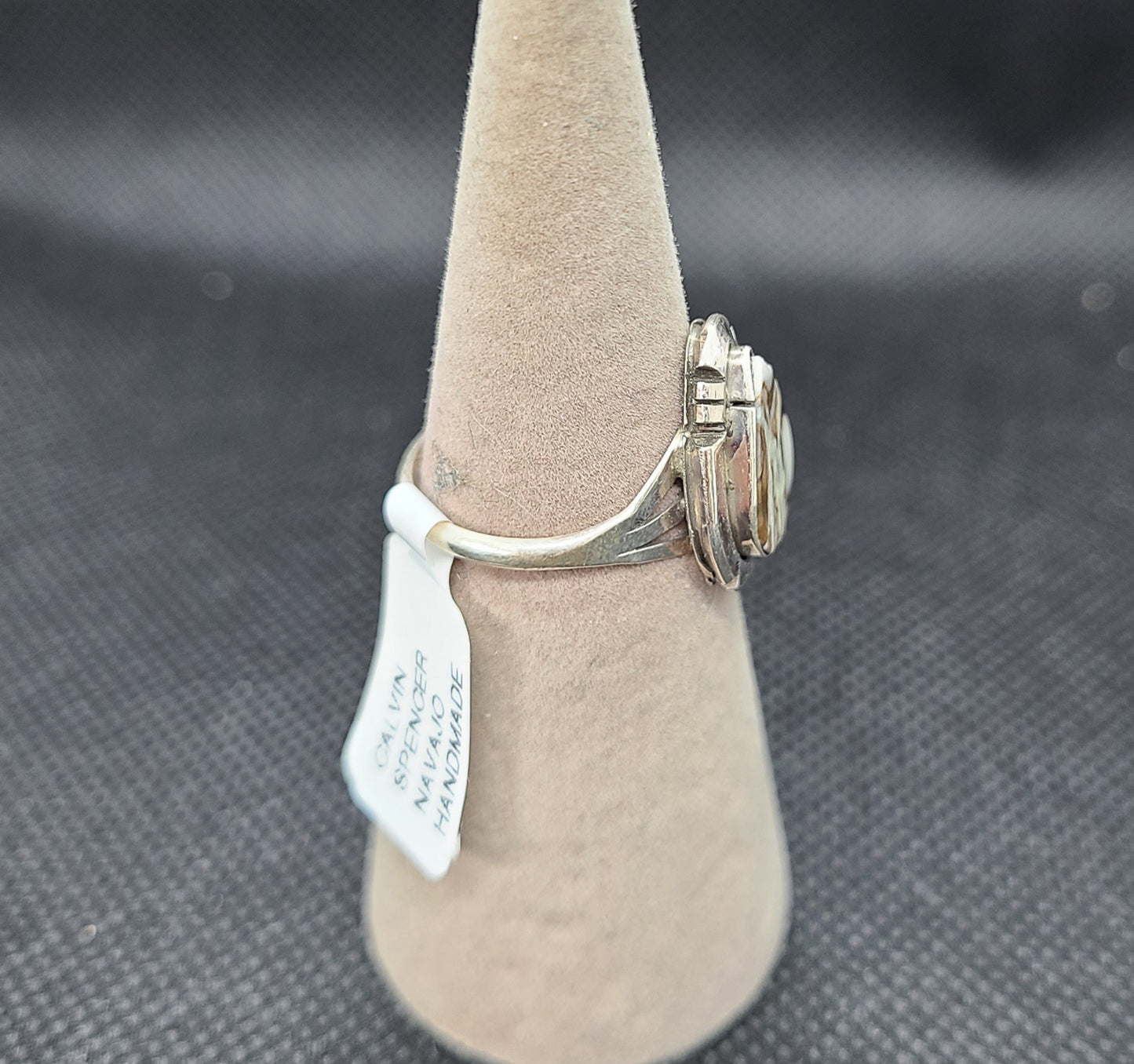 Pear Shaped Wild Horse and Sterling Silver Ring, Size 7.5