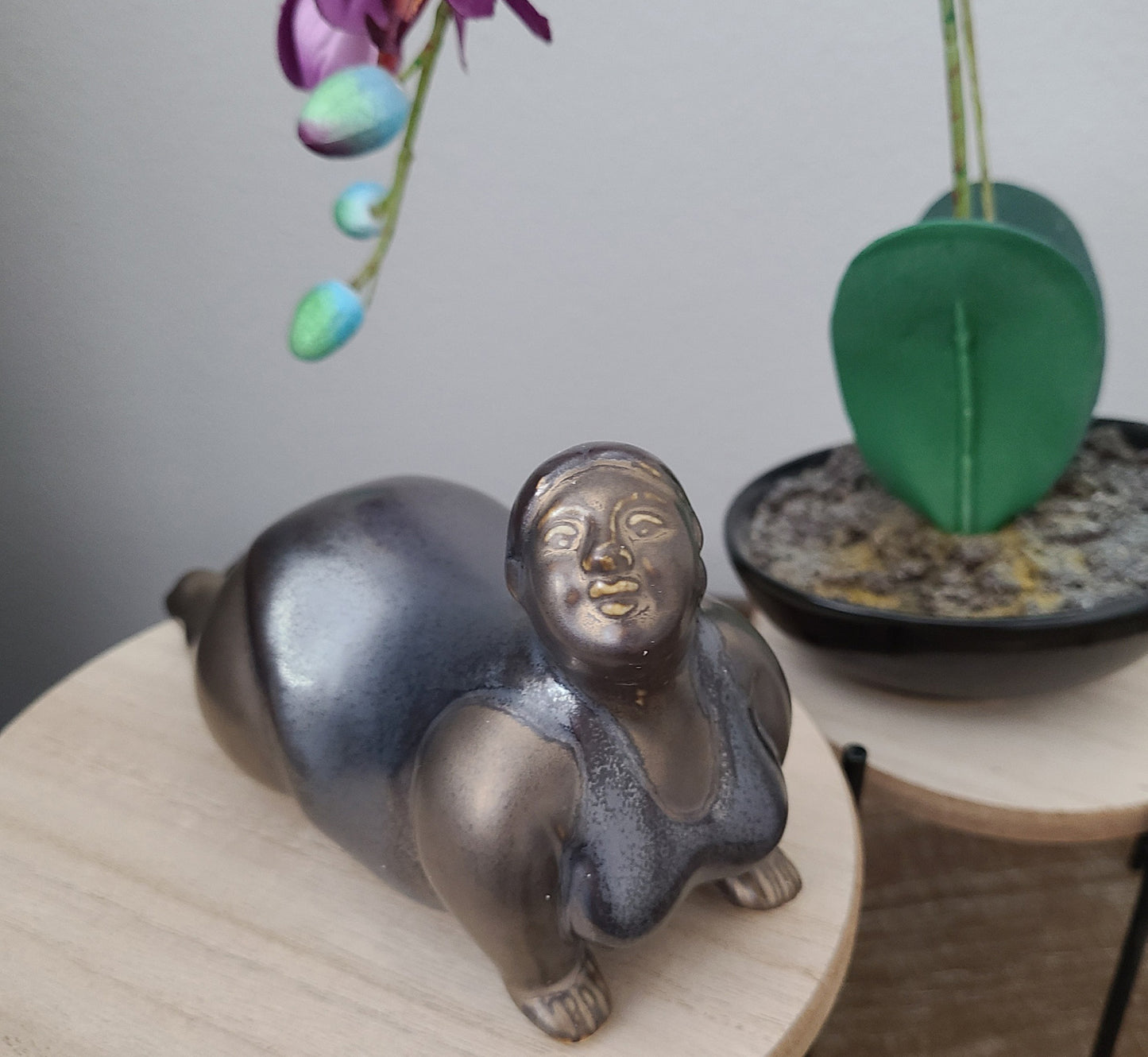 Cyan Design, Yoga Sue, Plus Size Woman in Cobra Pose