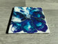 Tile Trivet, Blue and Purple Flower, Artwork, Acrylic and Resin