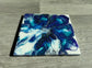 Tile Trivet, Blue and Purple Flower, Artwork, Acrylic and Resin