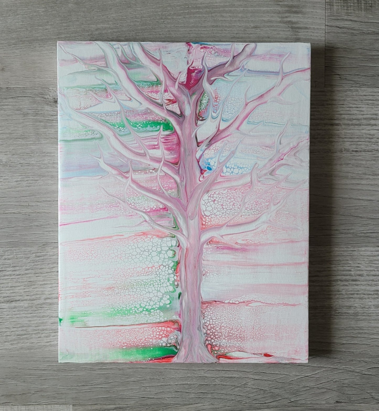 Cherry Blossom Tree Swipe Artwork, Acrylic 14 x 11