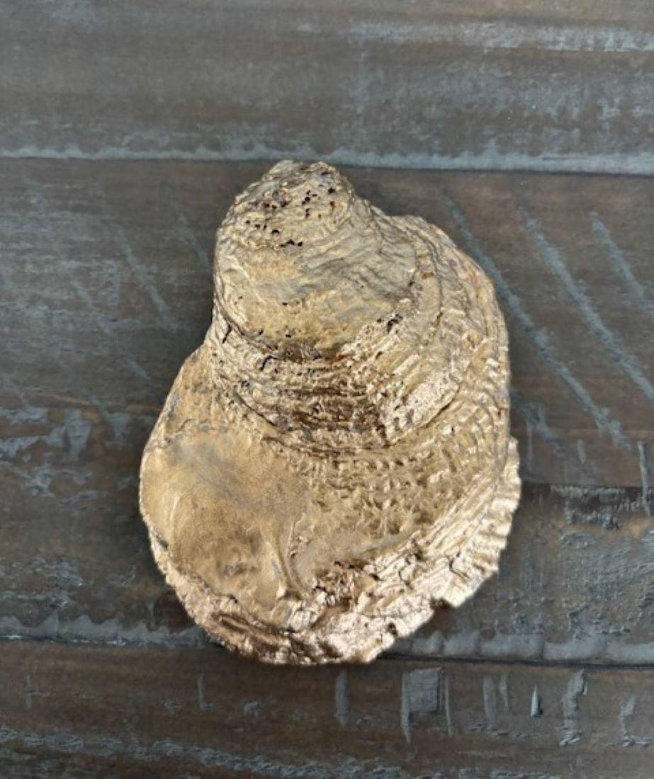 Oyster Shell Flamingo Design on Easel or Trinket Dish