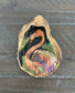 Oyster Shell Flamingo Design on Easel or Trinket Dish