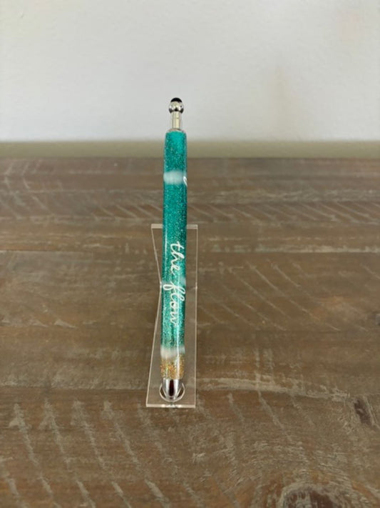 Ocean/Beach Themed Resin Gel Ink Pen, Go With The Flow