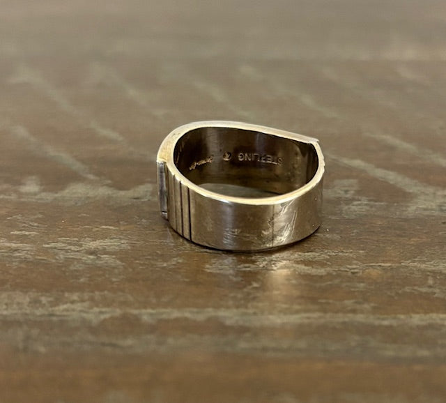 Inlay Ring, Unisex, Earth Tones, Size 8.5