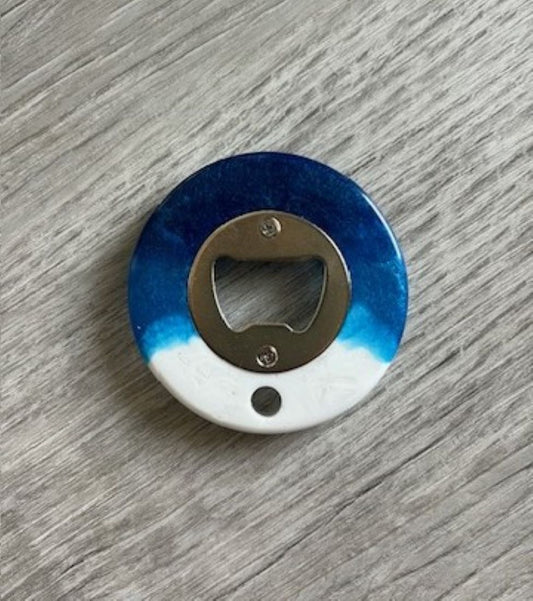 Handheld Bottle Opener, Ocean Design, Resin and Metal