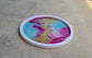 Round Pink and Turquoise With Gold Tray or Art