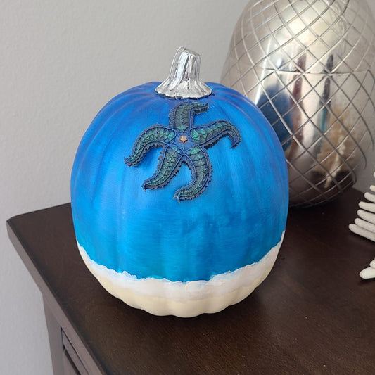 Ocean Themed Pumpkin With 3-D Starfish
