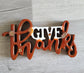 Give Thanks, Fall Decor, Table Top Wood Sign