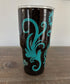 Hand Painted Travel Tumbler, Looks like Burned Wood or Leather, 30 oz.