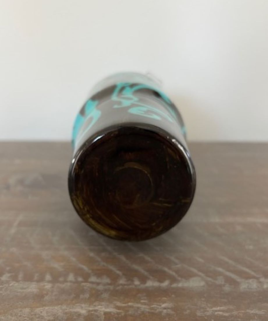 Hand Painted Travel Tumbler, Looks like Burned Wood or Leather, 30 oz.