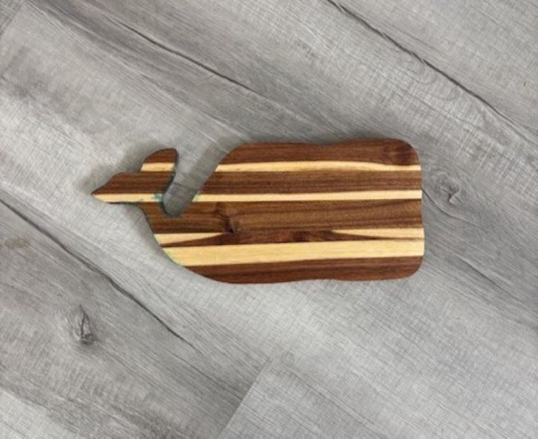Whale Shaped Cutting or Serving Board, Resin Ocean Tail