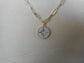 Gold Tone Compass Rose Link Necklace, Pave' CZ