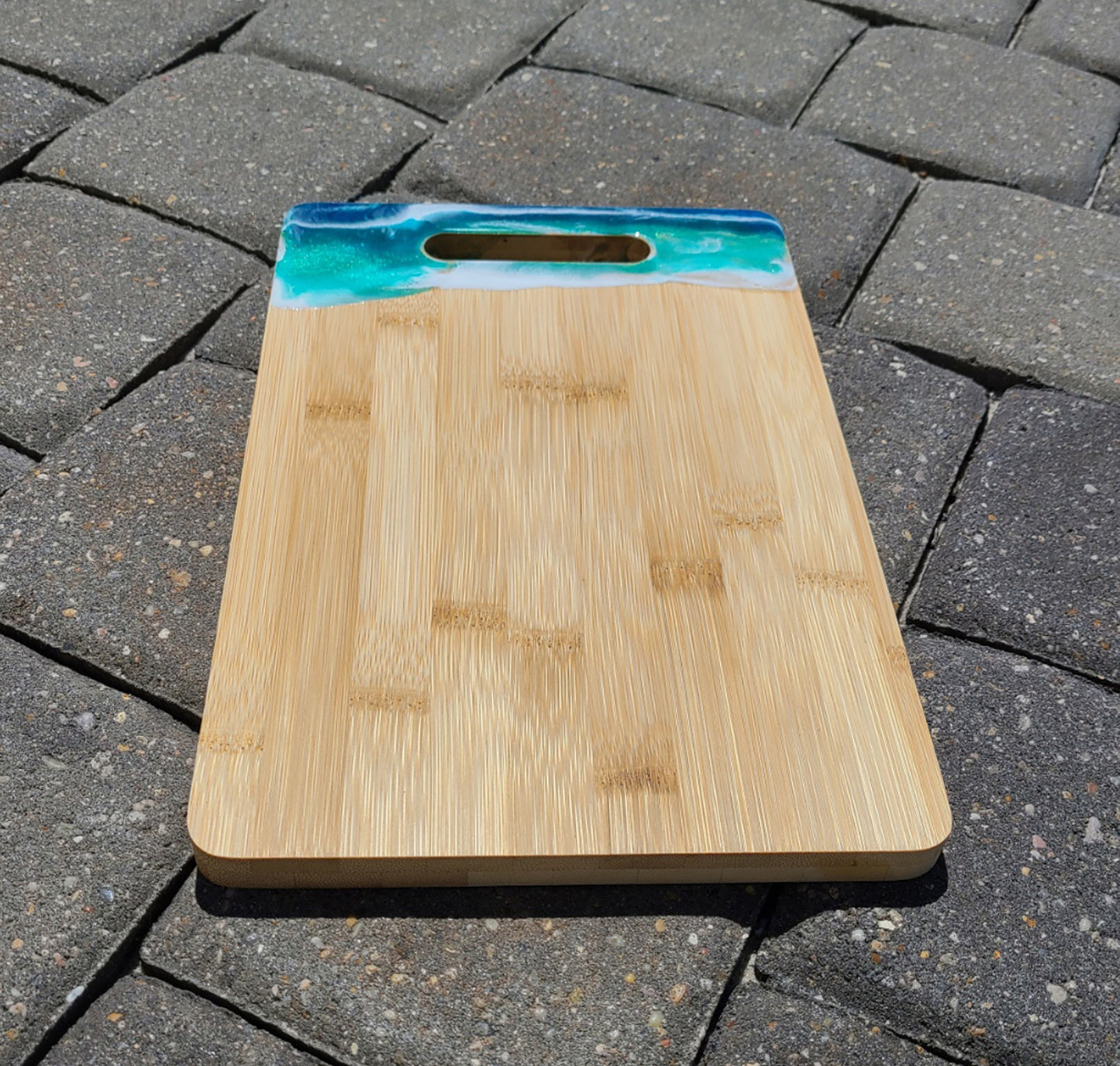 Small Bamboo Cutting Board With Ocean Theme