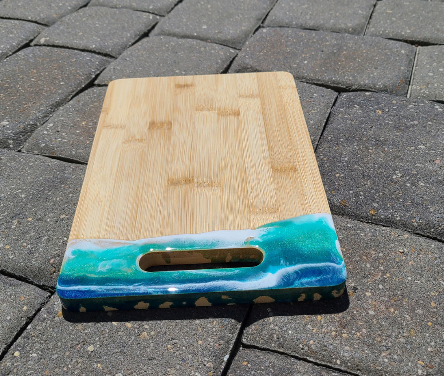 Small Bamboo Cutting Board With Ocean Theme