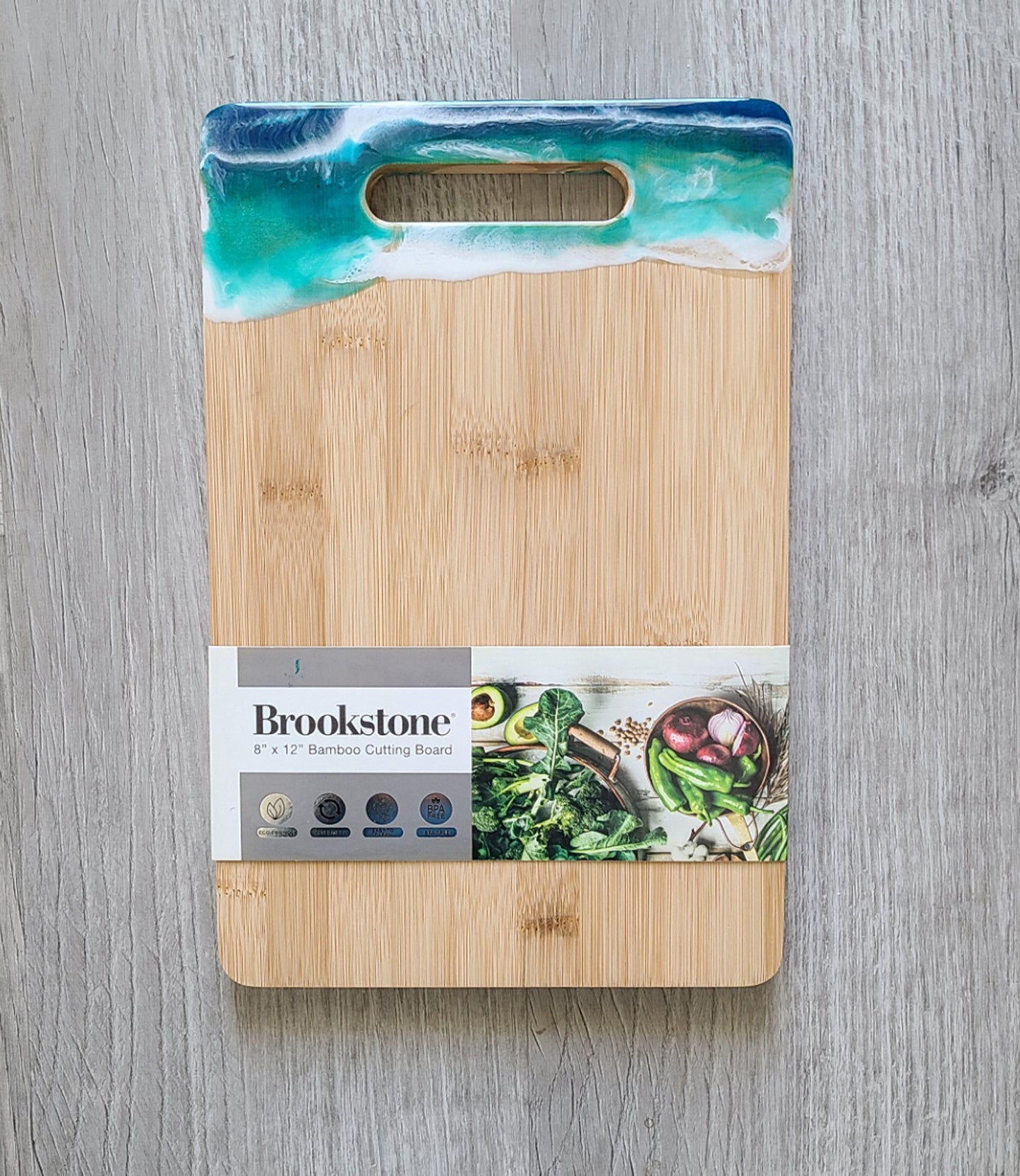 Small Bamboo Cutting Board With Ocean Theme