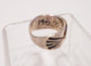 Navajo Storybook Ring, Sterling and 14kt Gold, Bear Symbol