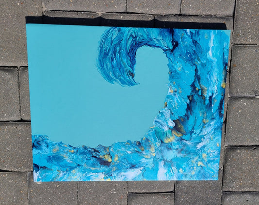 Big Wave, 16 x 20, Acrylic Painting on Wood