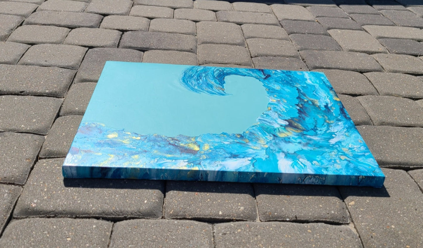 Big Wave, 16 x 20, Acrylic Painting on Wood