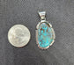 Bisbee Turquoise Pendant, Rare Stone, Navajo Artist, Larry M. Yazzie