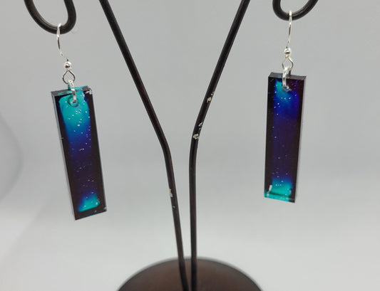 Lightweight Resin Earring and Pendant Set, Underwater, Blue & Green