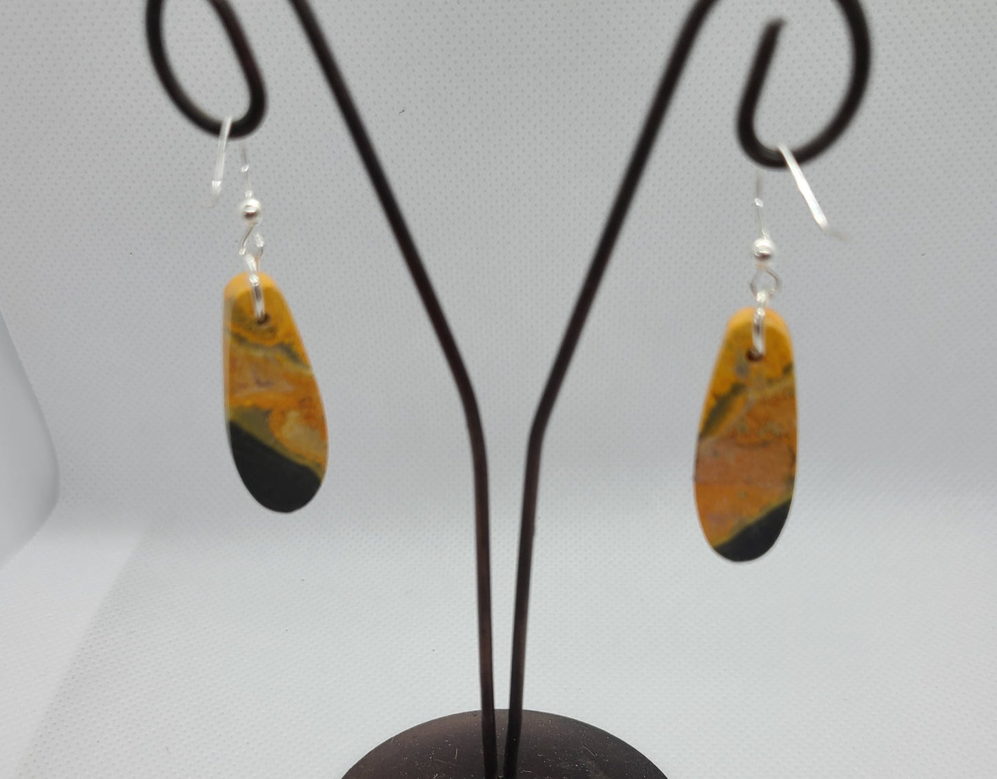 Rare Stone, Bumble Bee Jasper Dangle Earrings