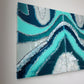 Double Geode Resin and Crystal Art, 2 Canvas Piece, Teals, Green, Turquoise