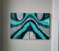 Double Geode Resin and Crystal Art, 2 Canvas Piece, Teals, Green, Turquoise