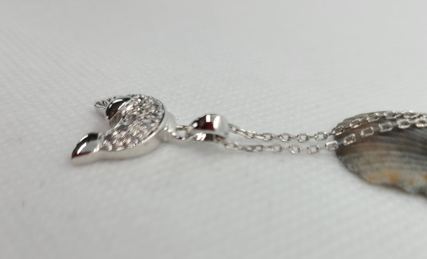 Dolphin Necklace, Sterling Silver and CZ
