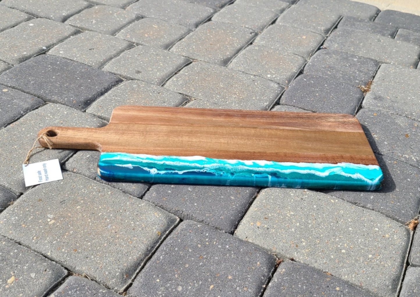 Foamy Ocean Cutting Board, Acacia Wood and Resin