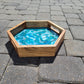 Wood Hexagon Shaped Serving Tray, Turquoise, Teal, Bronze