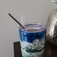 High Tides and Good Vibes, 20oz Stainless Steel Tumbler With Lid, Straw & Cleaner Brush