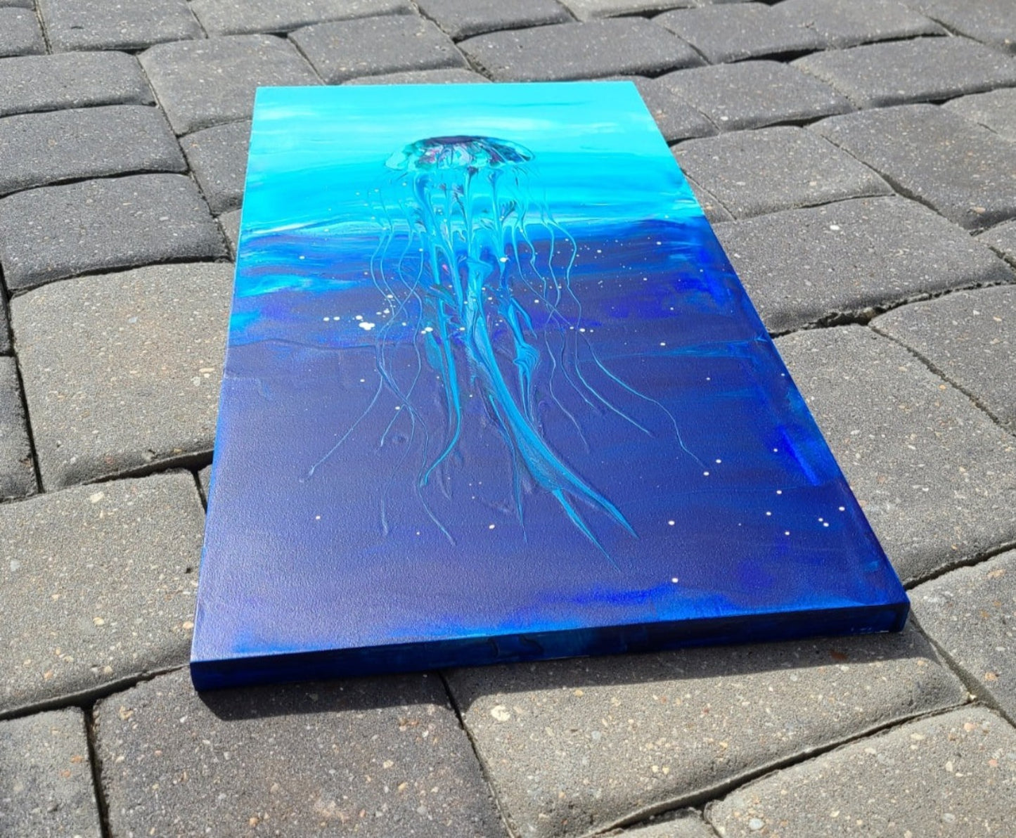 Rising Jelly, Acrylic Painting on Wood Cradle Board